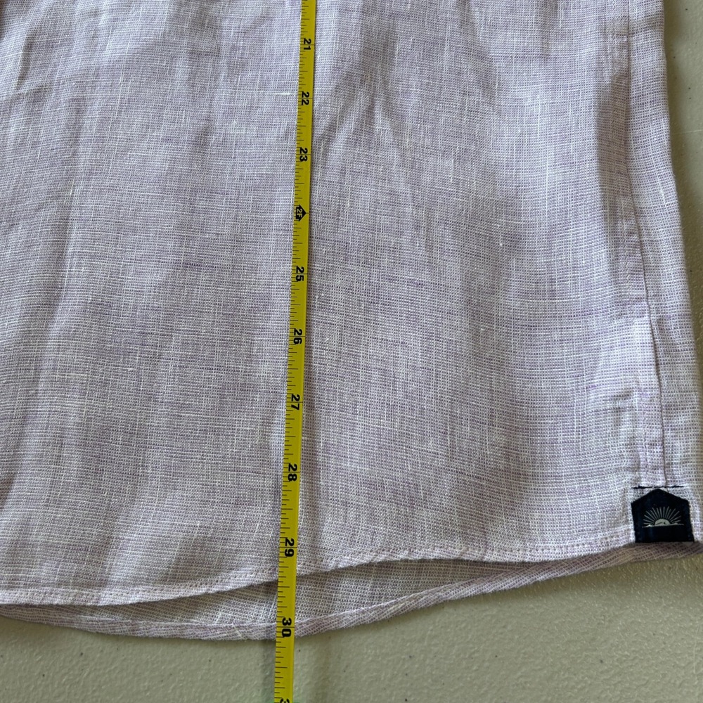 Faherty Reserve Shirt Large Lavender 100% Linen Long Sleeve Button Down - Picture 5 of 6